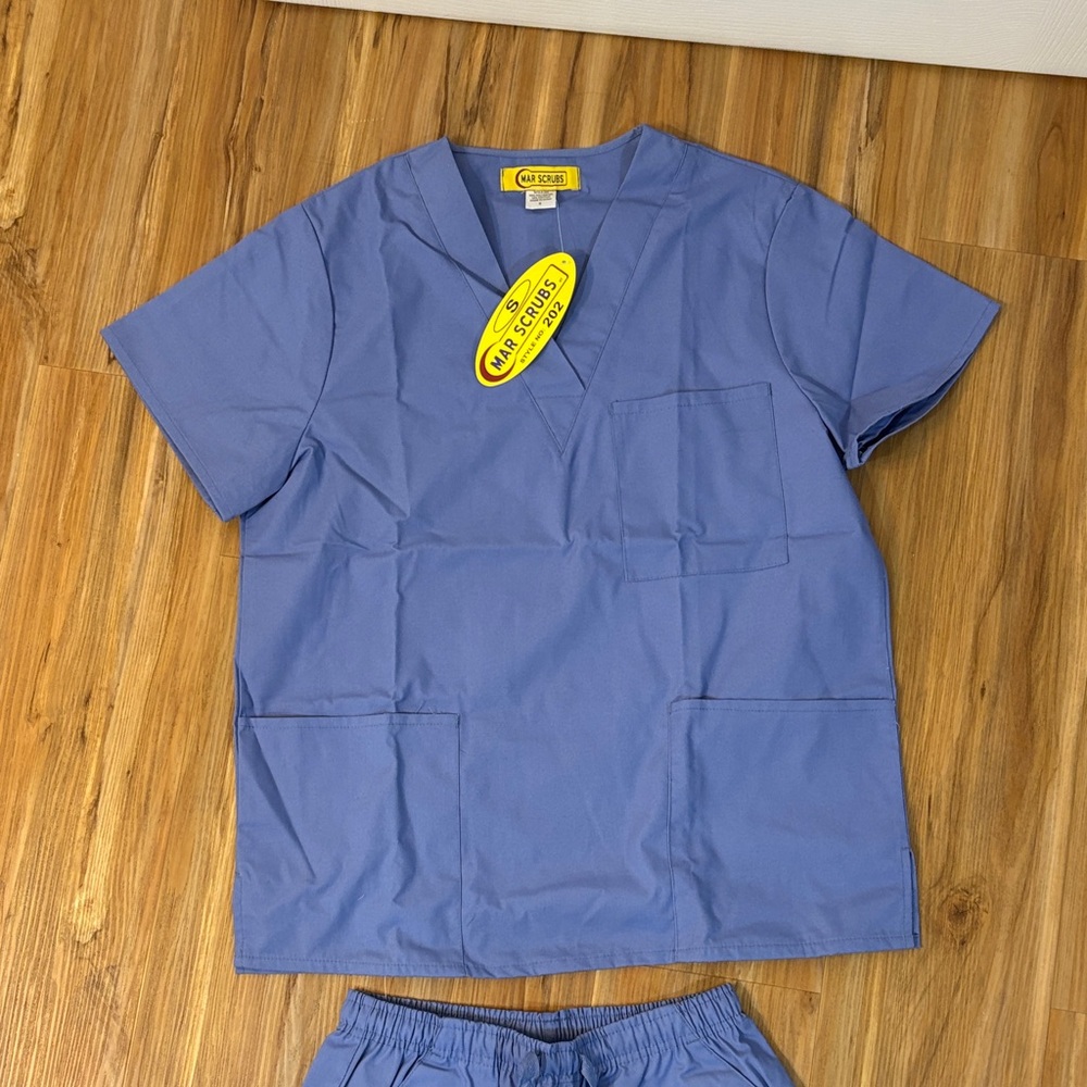 Blue Scrub Set with Pants and Top